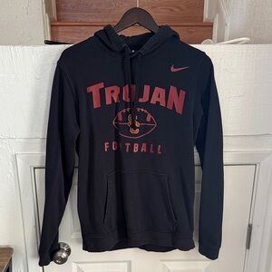 Nike Black and Red Trojan Football Hoodie
